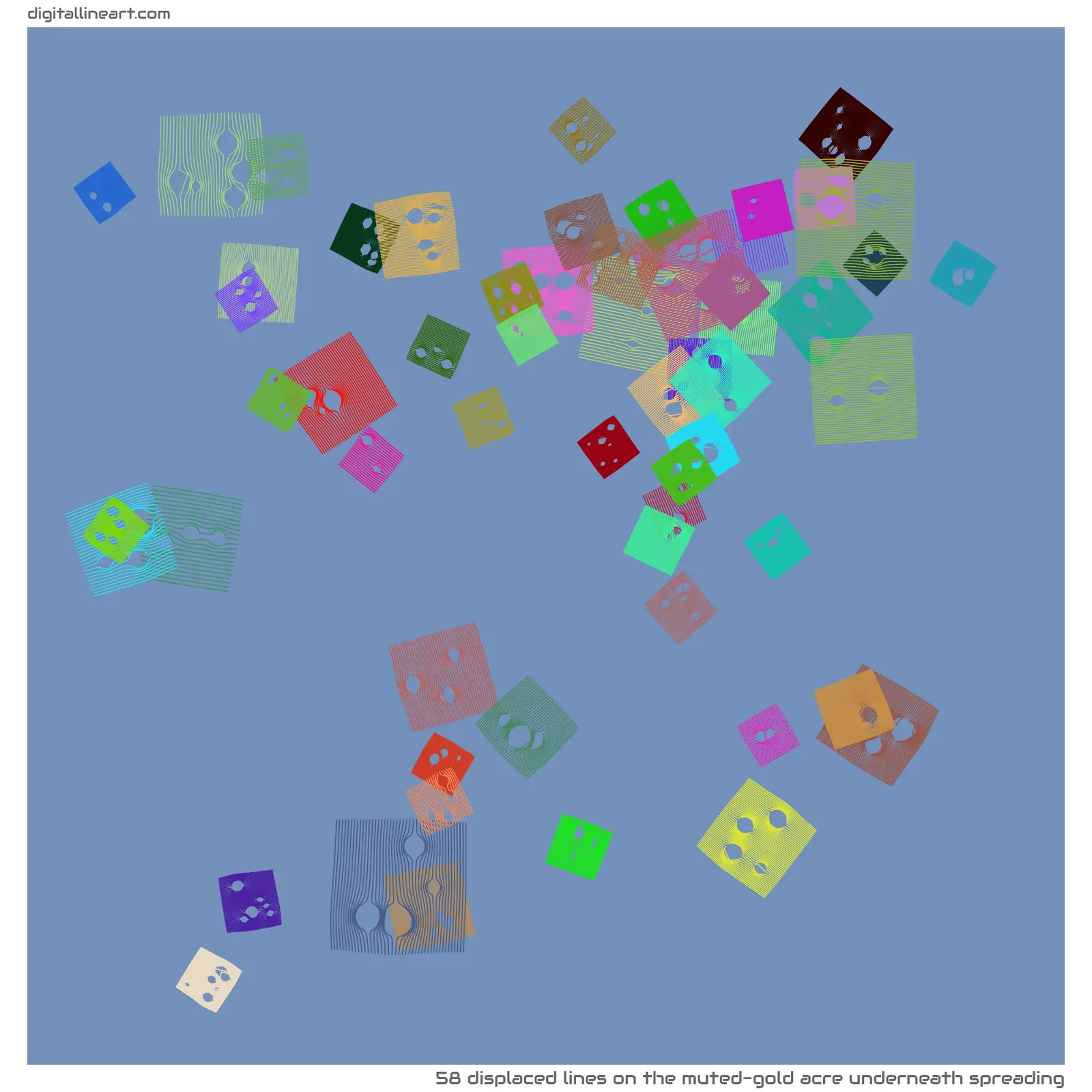 The Muted-gold Acre underneath Spreading — 58 displaced lines