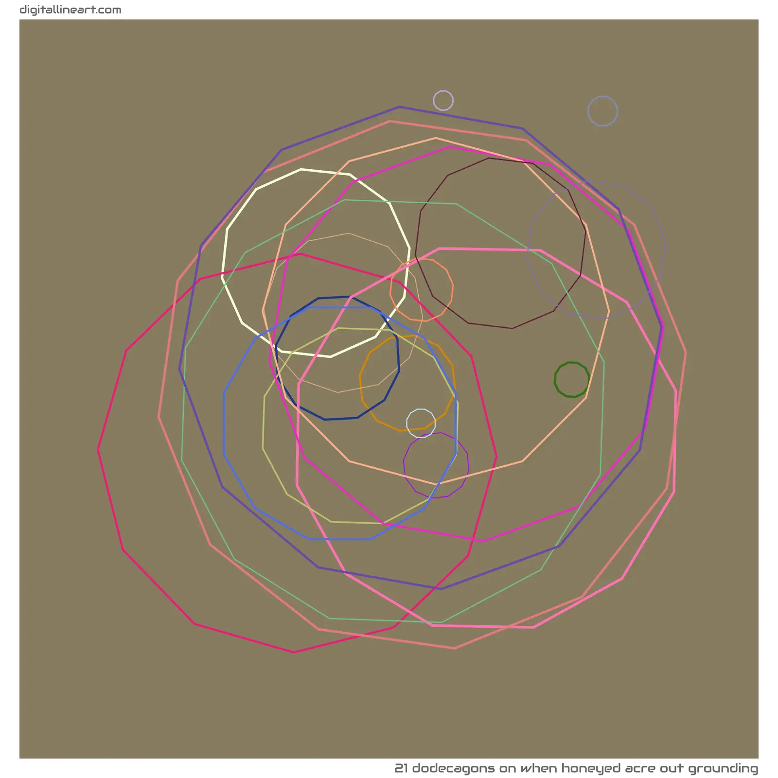 When Honeyed Acre out Grounding — 21 dodecagons