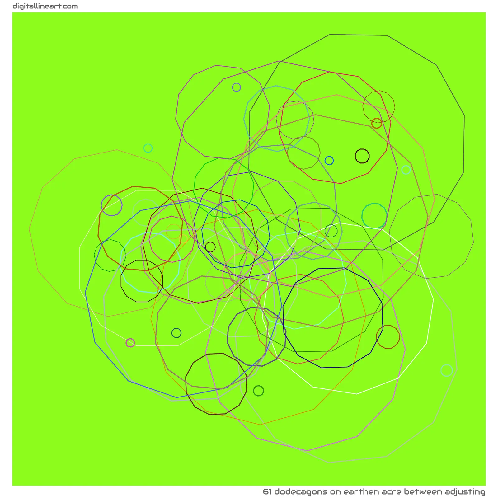 Earthen Acre between Adjusting — 61 dodecagons