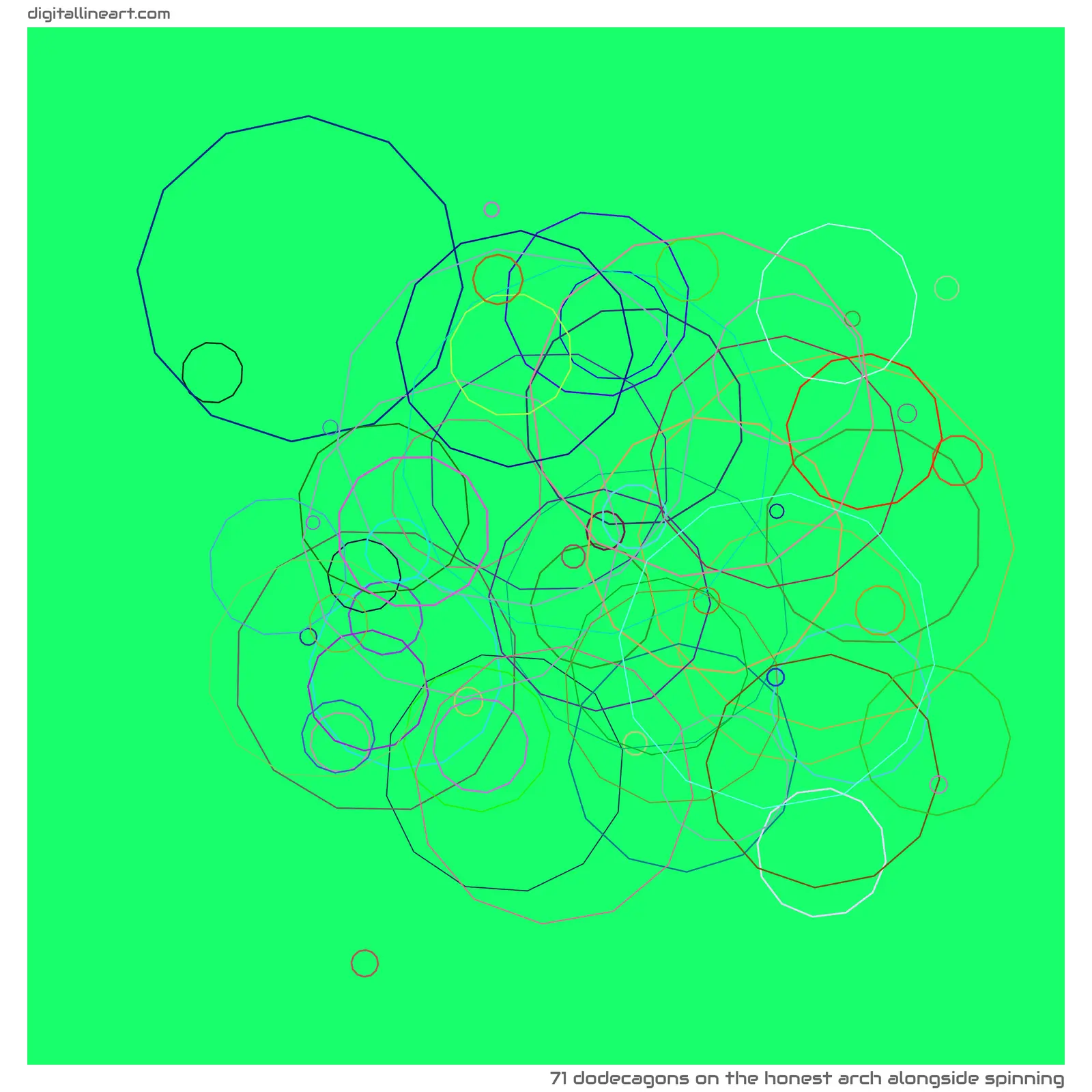 The Honest Arch alongside Spinning — 71 dodecagons