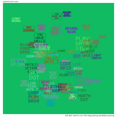 The Bog along Sensible Pacing — Dot Matrix, 69 elements