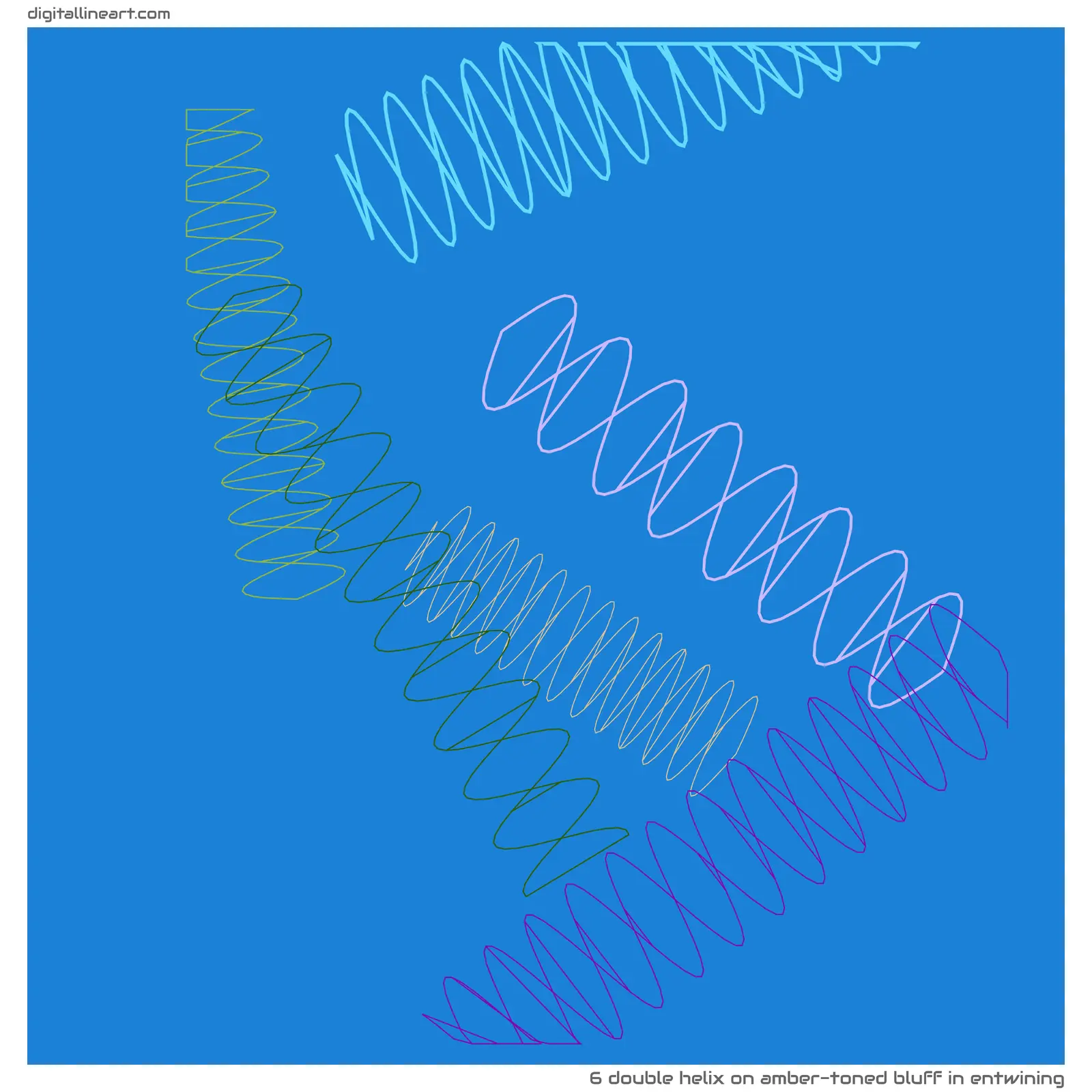 Amber-toned Bluff in Entwining — Double Helix, 6 elements