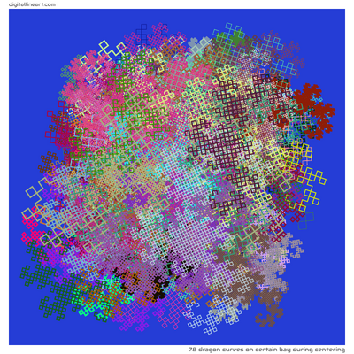 78 Dragon Curves in Certain Bay During Centering