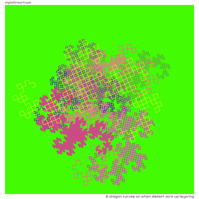 8 Dragon Curves in When Distant Acre up Layering