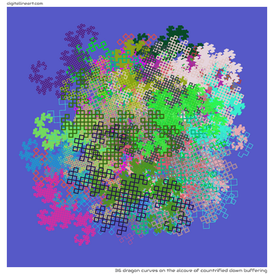36 Dragon Curves in The Alcove of Countrified down Buffering