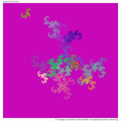 The Border of Sagacious near Working — 17 dragon curves