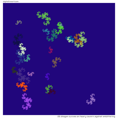 Hoary Cavern Against Embittering — 25 dragon curves