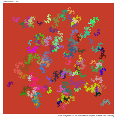 Hazel Canyon above the Circling — 100 dragon curves