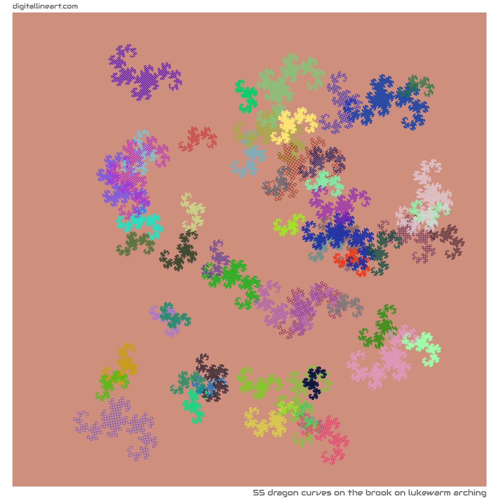 The Brook on Lukewarm Arching — 55 dragon curves