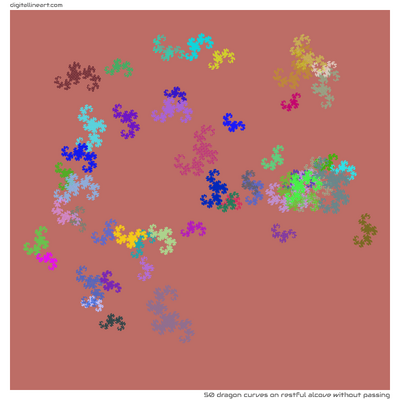Restful Alcove without Passing — 50 dragon curves