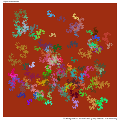 Kindly Bay behind the Rooting — 92 dragon curves