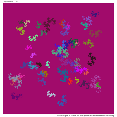The Gentle Basin betwixt Echoing — 50 dragon curves