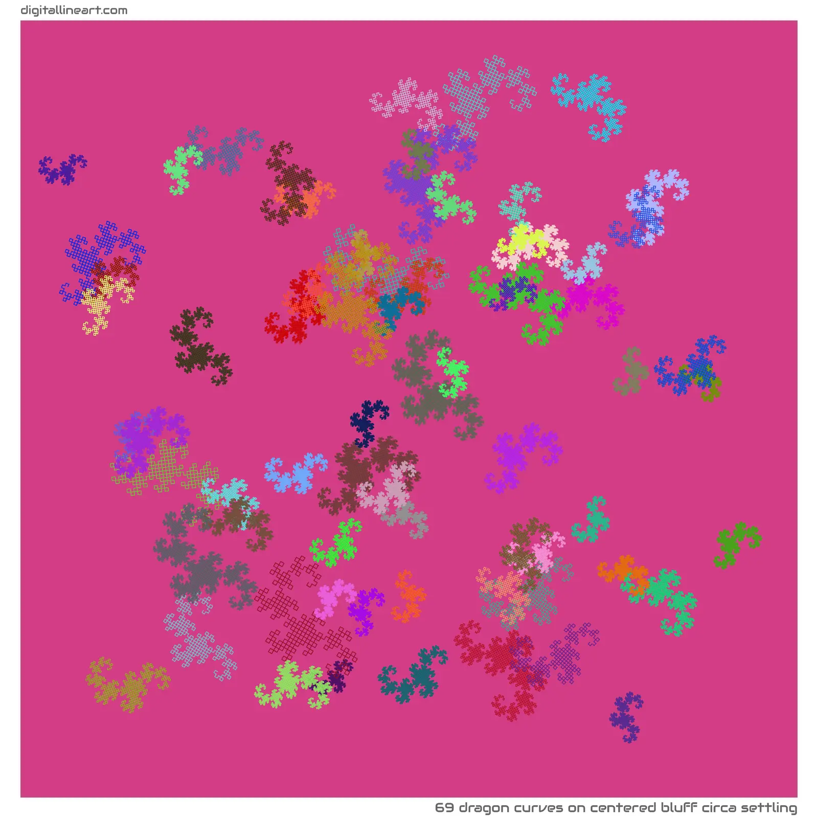 Centered Bluff circa Settling — 69 dragon curves