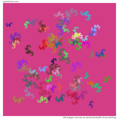 Centered Bluff circa Settling — 69 dragon curves