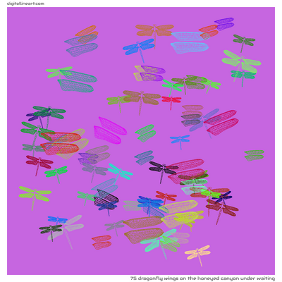 The Honeyed Canyon under Waiting — 75 dragonfly wings