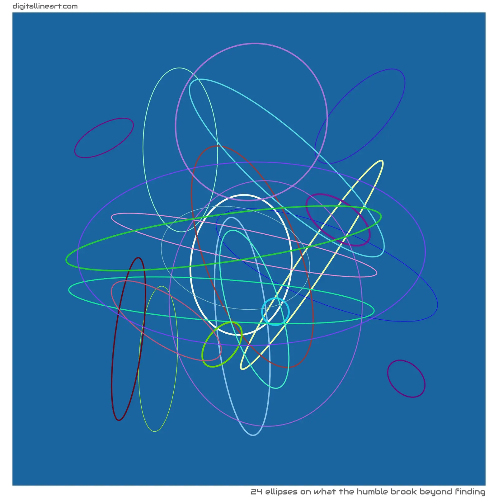What the Humble Brook beyond Finding — 24 ellipses