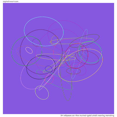 The Muted-gold Atoll nearby Mending — 34 ellipses