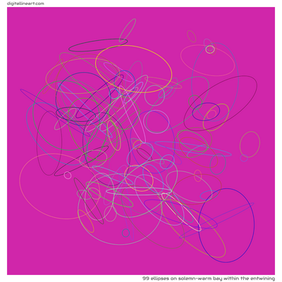 Solemn-warm Bay within the Entwining — 99 ellipses