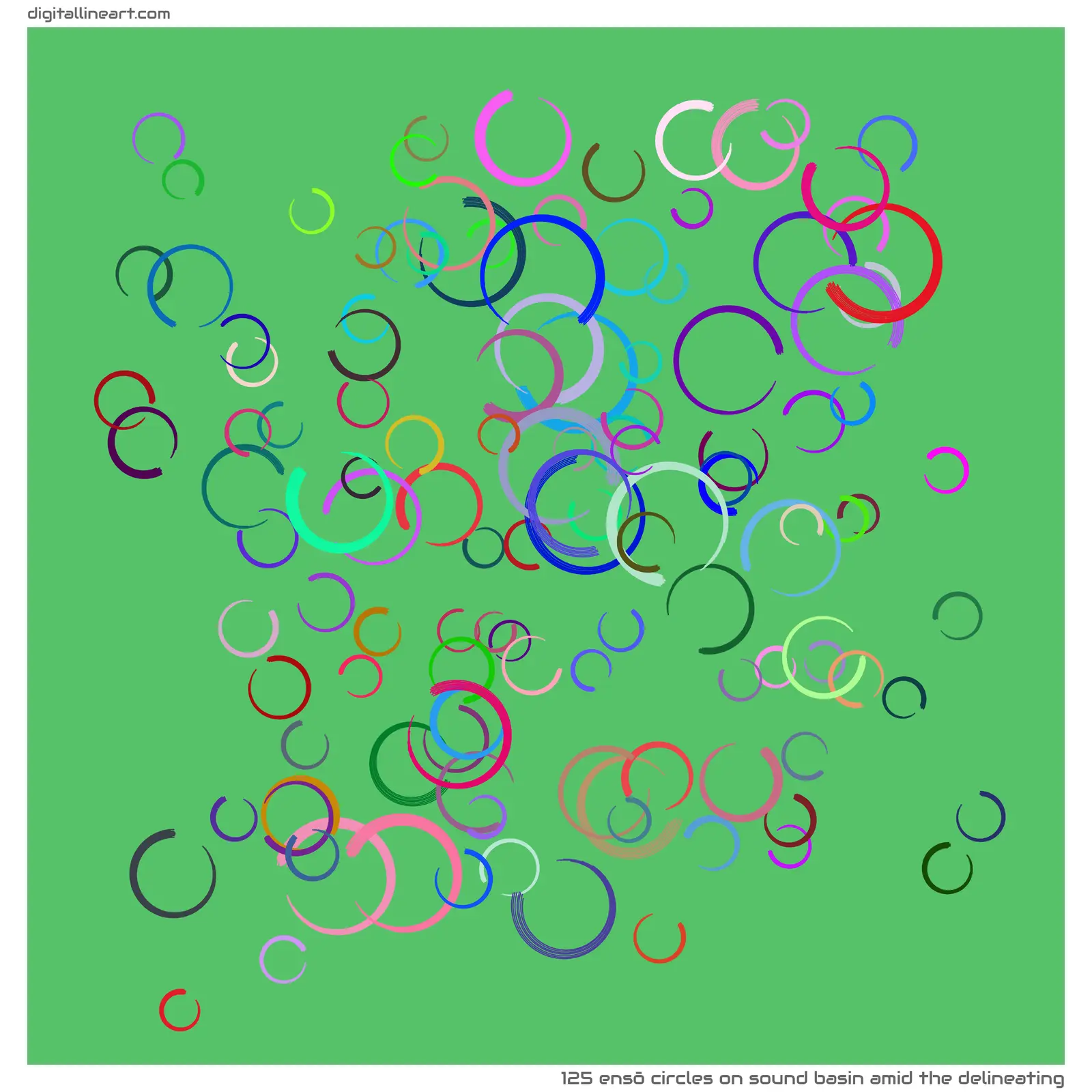 Sound Basin amid the Delineating — 125 ensō circles