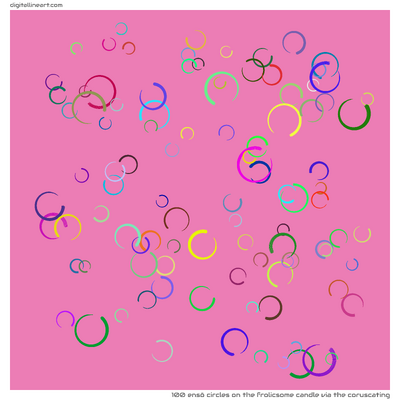 The Frolicsome Candle via the Coruscating — 100 ensō circles