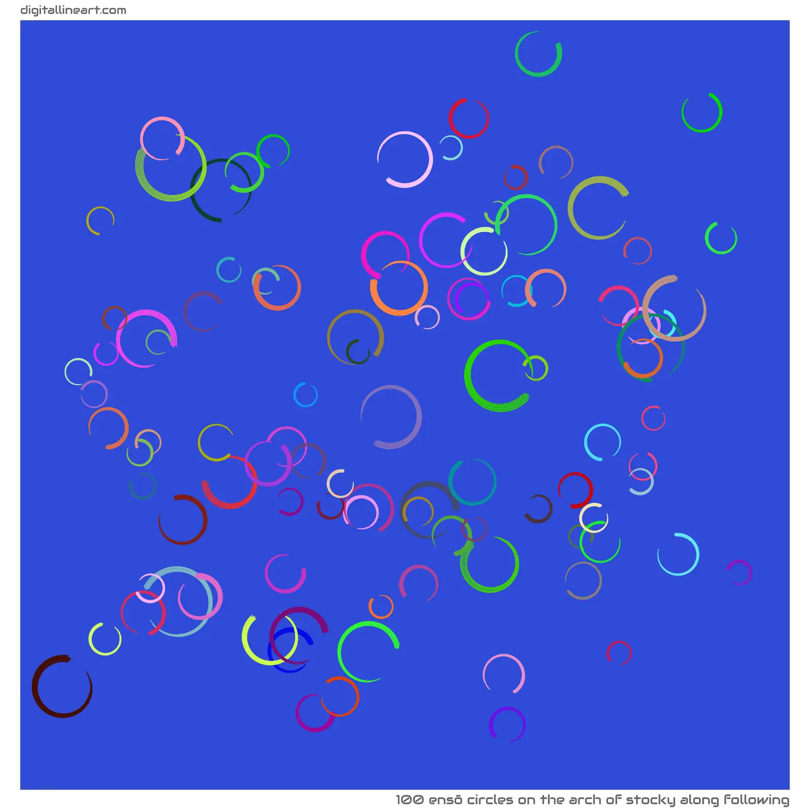 The Arch of Stocky along Following — 100 ensō circles