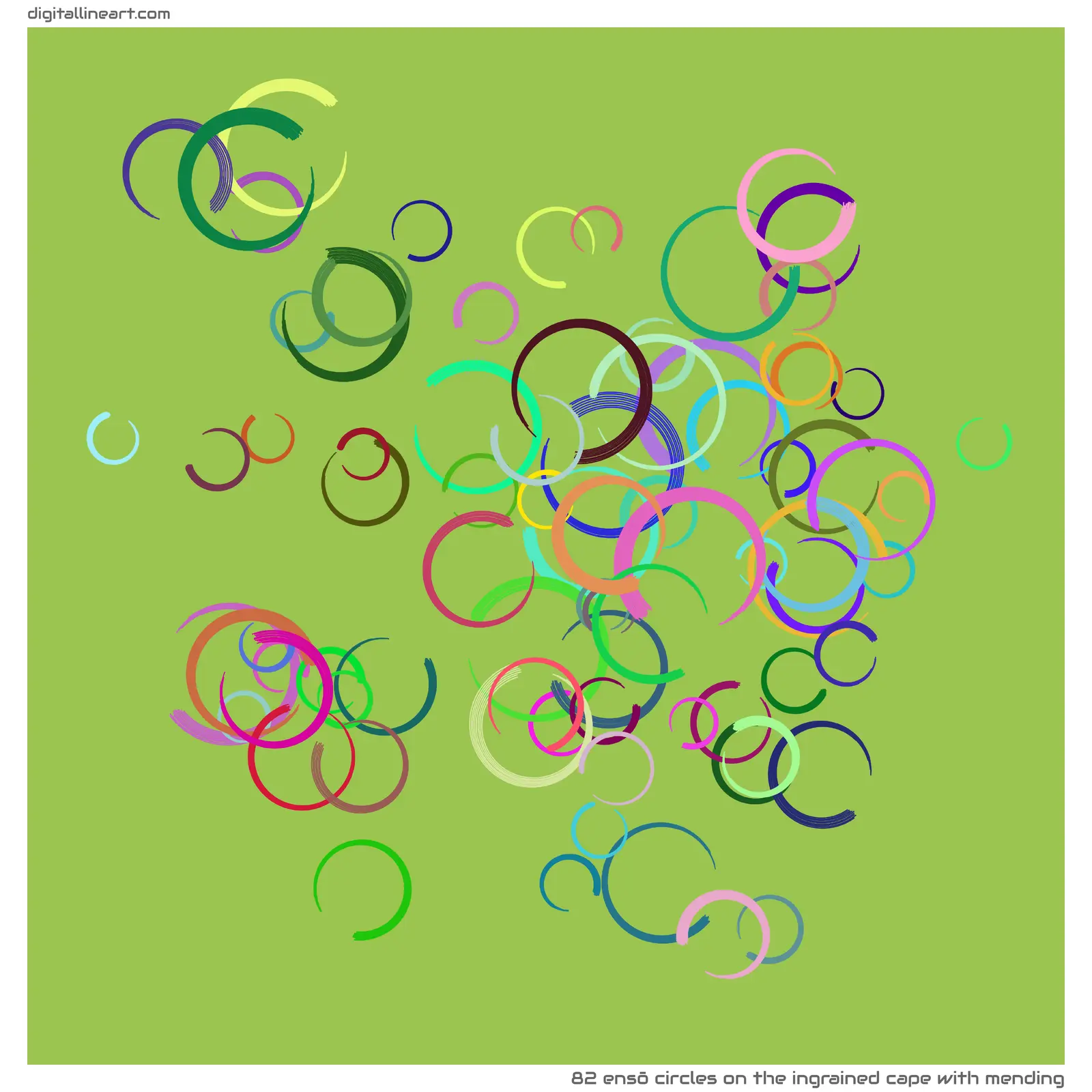 The Ingrained Cape with Mending — 82 ensō circles