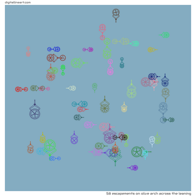 Olive Arch across the Leaning — 58 escapements