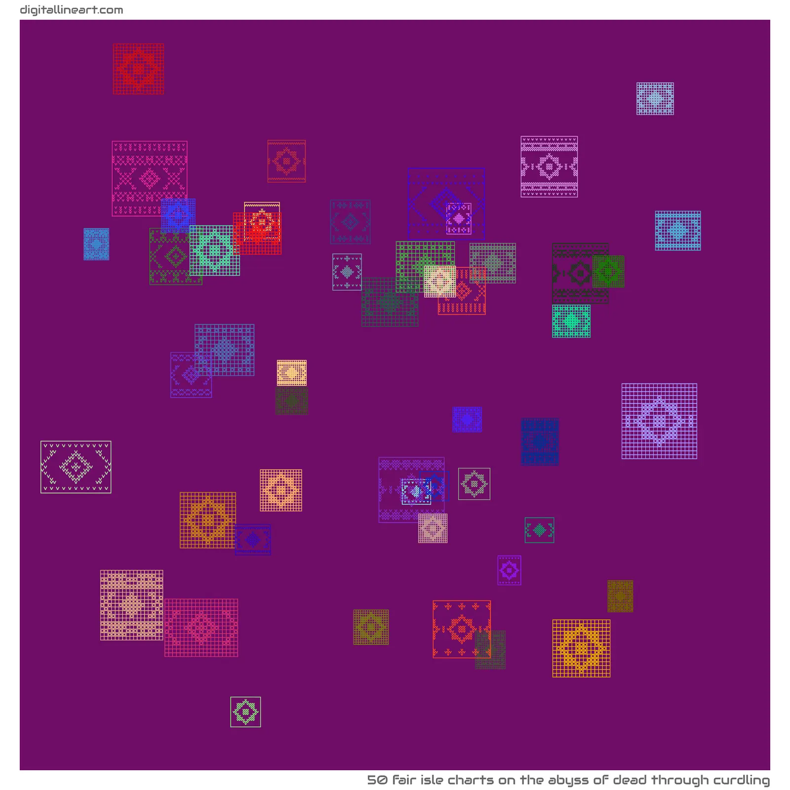 The Abyss of Dead through Curdling — 50 fair isle charts