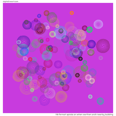 When Earthen Arch nearby Building — 118 Fermat spirals