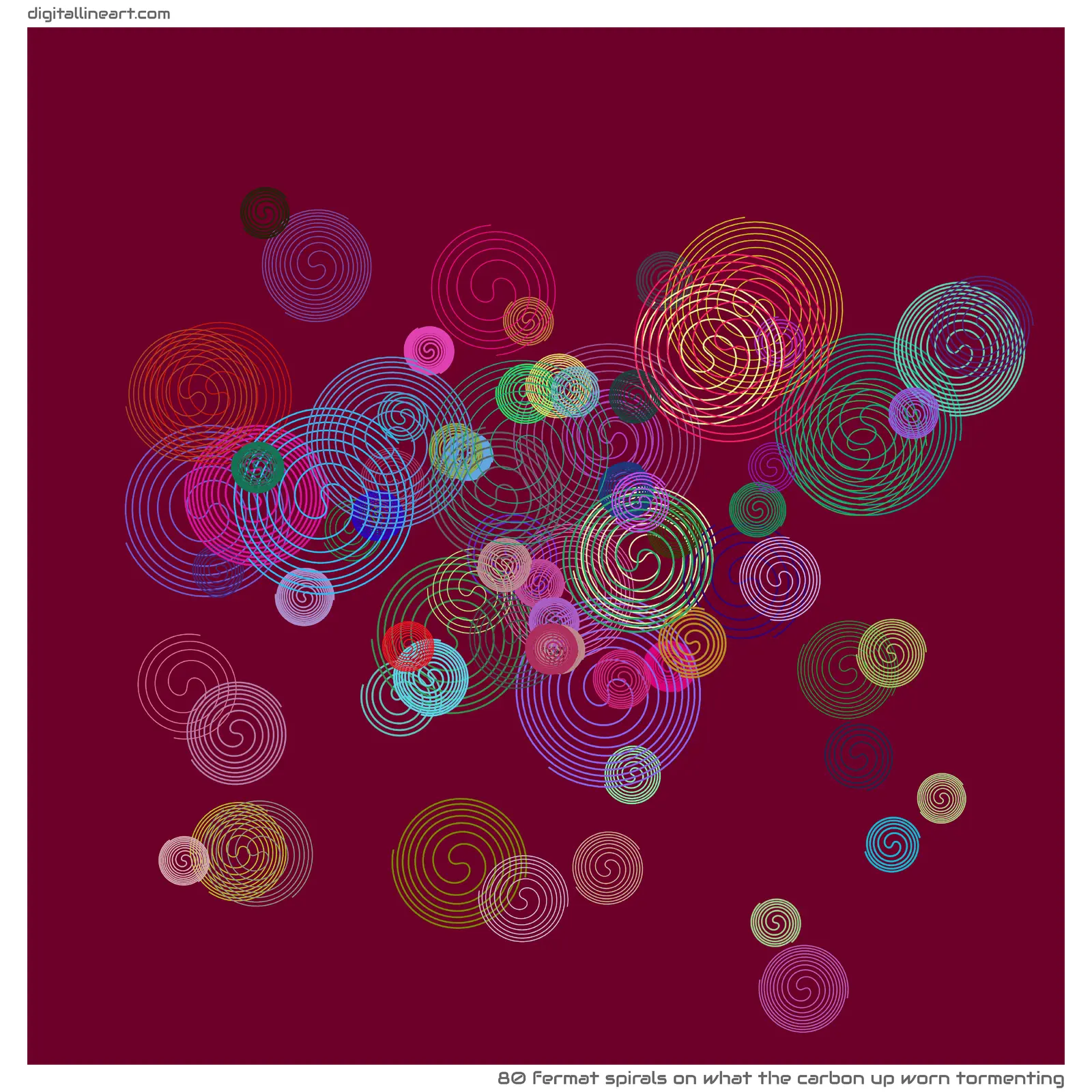 What the Carbon up Worn Tormenting — 80 Fermat spirals