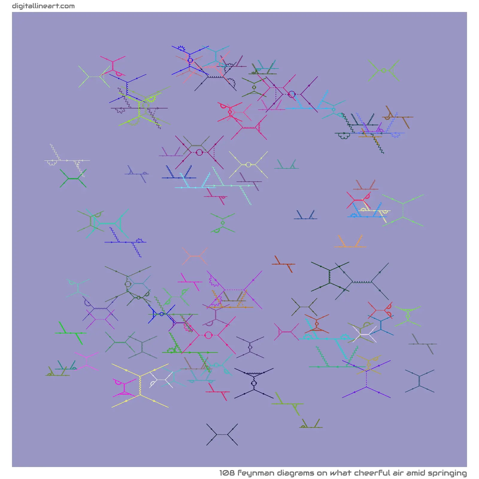 What Cheerful Air amid Springing — 108 feynman diagrams