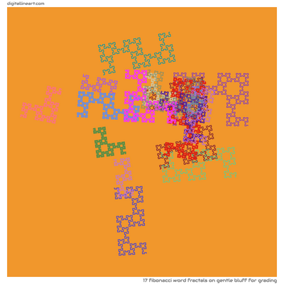 Gentle Bluff for Grading — 17 Fibonacci word fractals