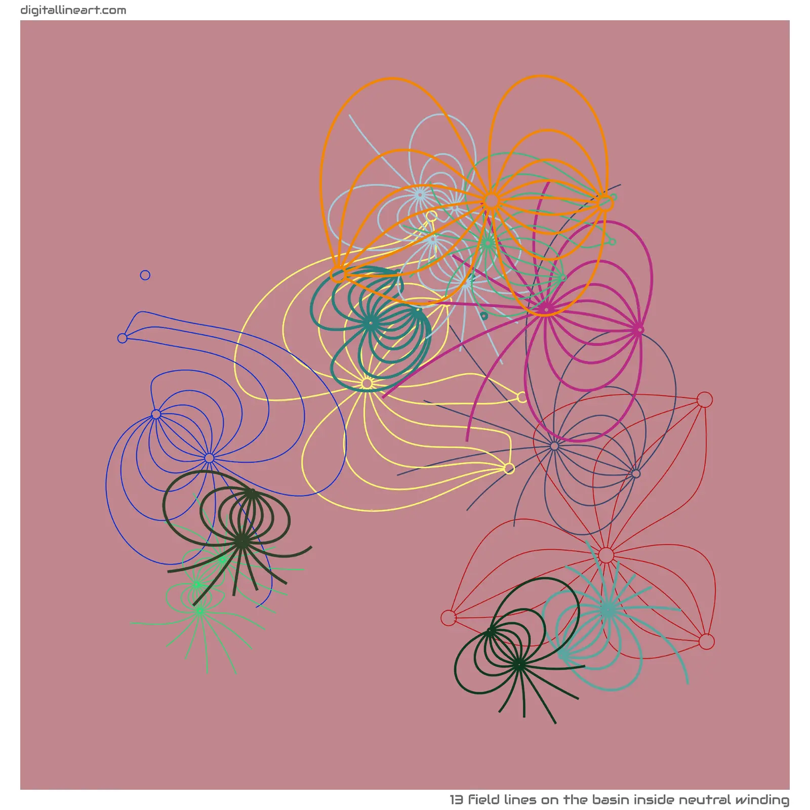 The Basin Inside Neutral Winding — 13 field lines
