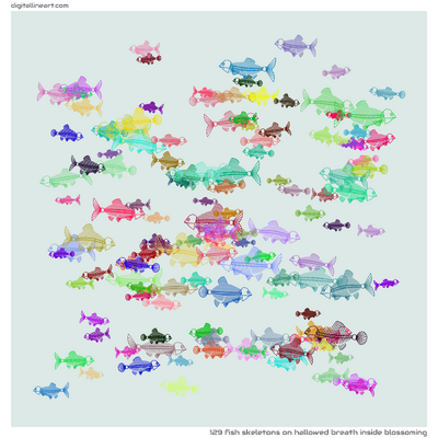Hallowed Breath Inside Blossoming — 129 fish skeletons