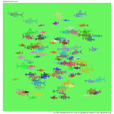 The Crystalline Beam from Glimmering — 111 fish skeletons