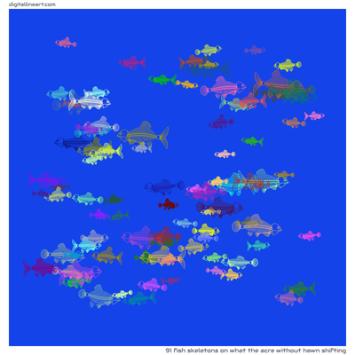 What the Acre without Hewn Shifting — 91 fish skeletons