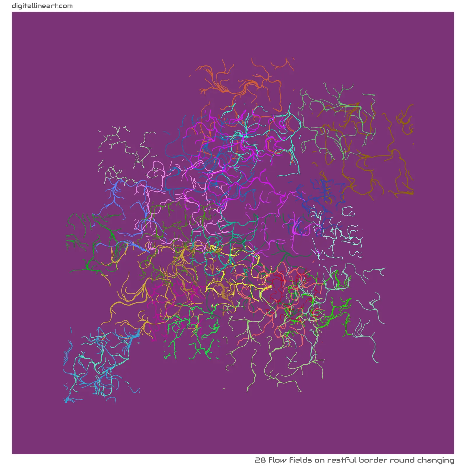 Restful Border round Changing — 28 flow fields