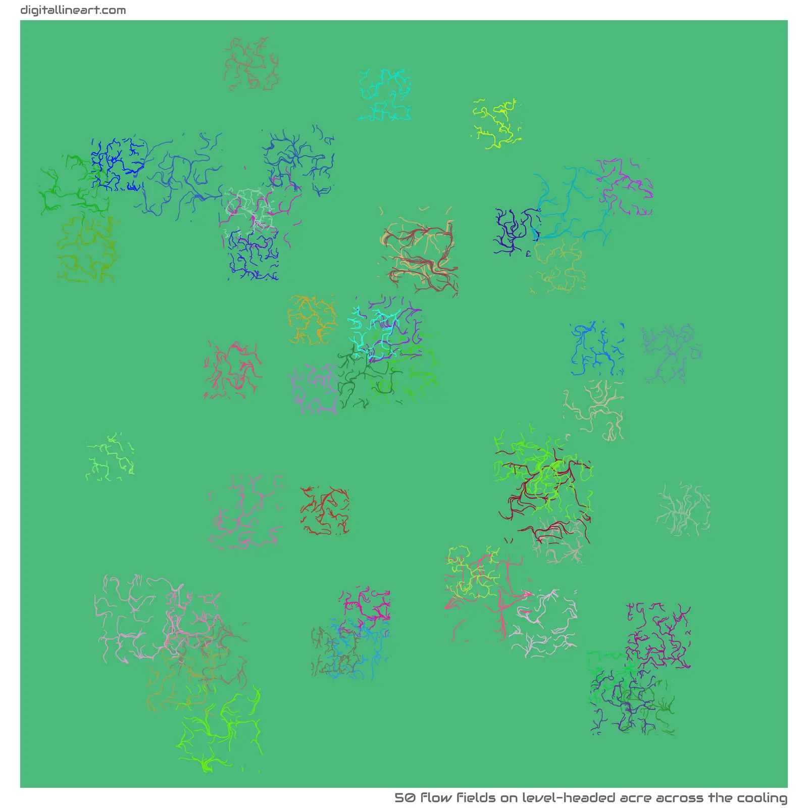Level-headed Acre across the Cooling — 50 flow fields