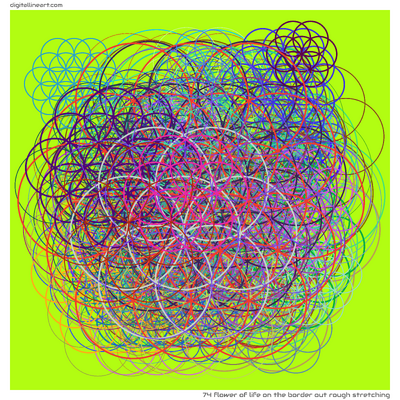 74 Flower Of Life in The Border out Rough Stretching