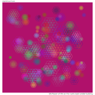 The Rustic Basin amidst Building — Flower of Life, 125 elements