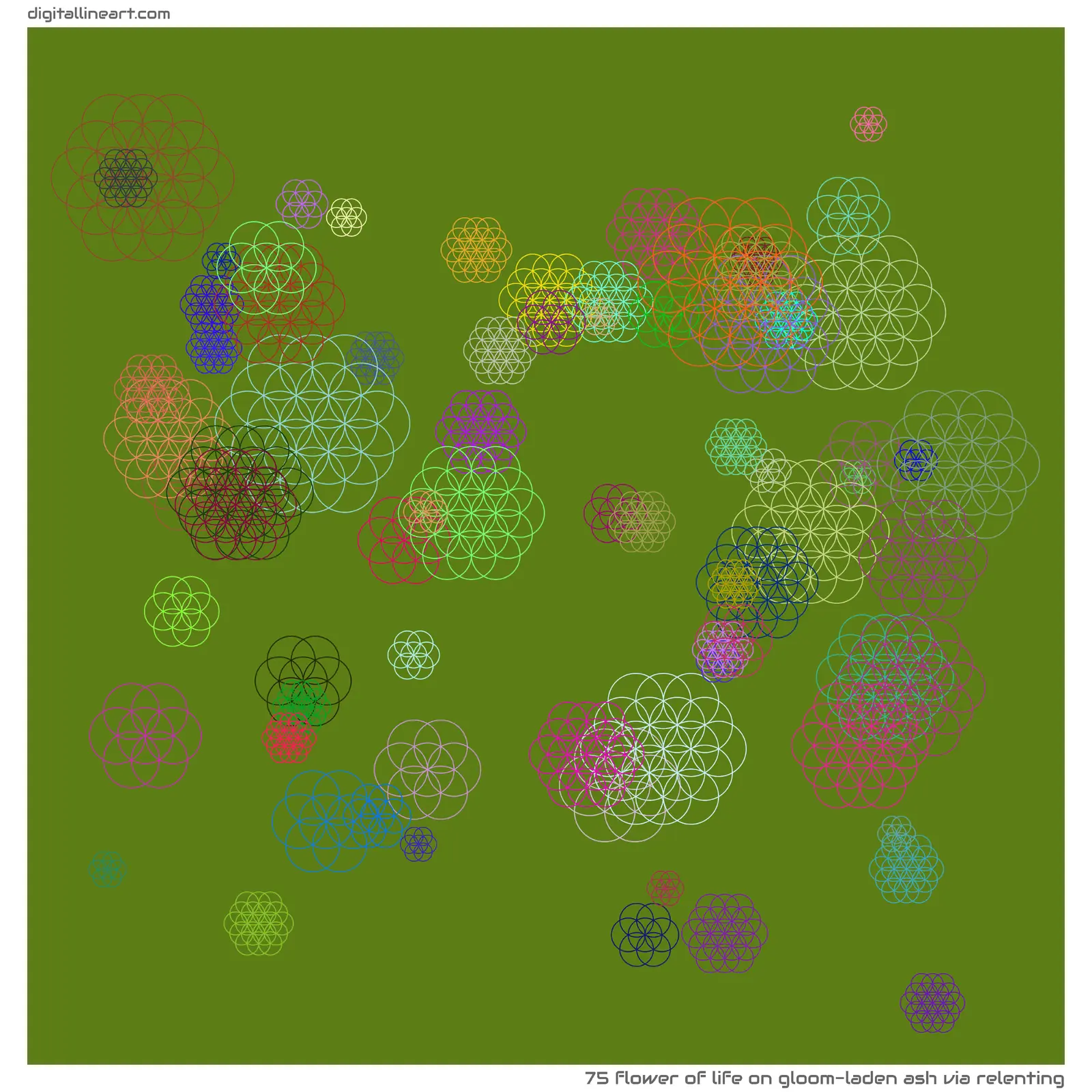 Gloom-laden Ash via Relenting — Flower of Life, 75 elements