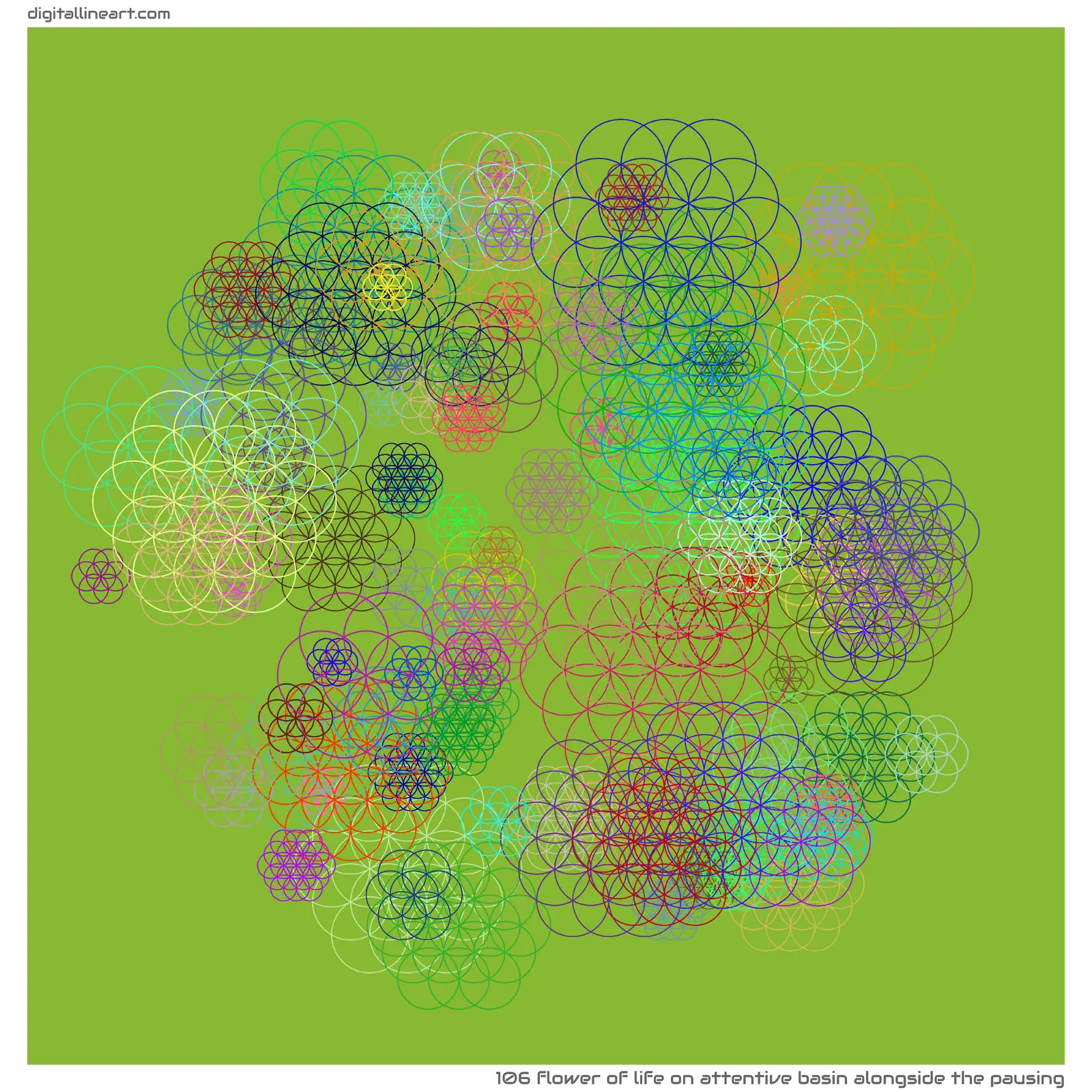 Attentive Basin alongside the Pausing — Flower of Life, 106 elements