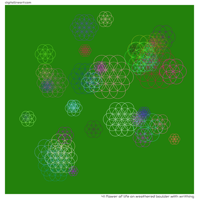 Weathered Boulder with Writhing — Flower of Life, 41 elements