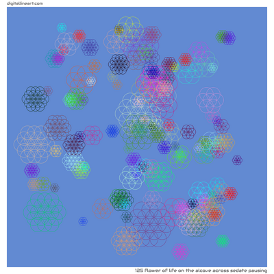The Alcove across Sedate Pausing — Flower of Life, 125 elements