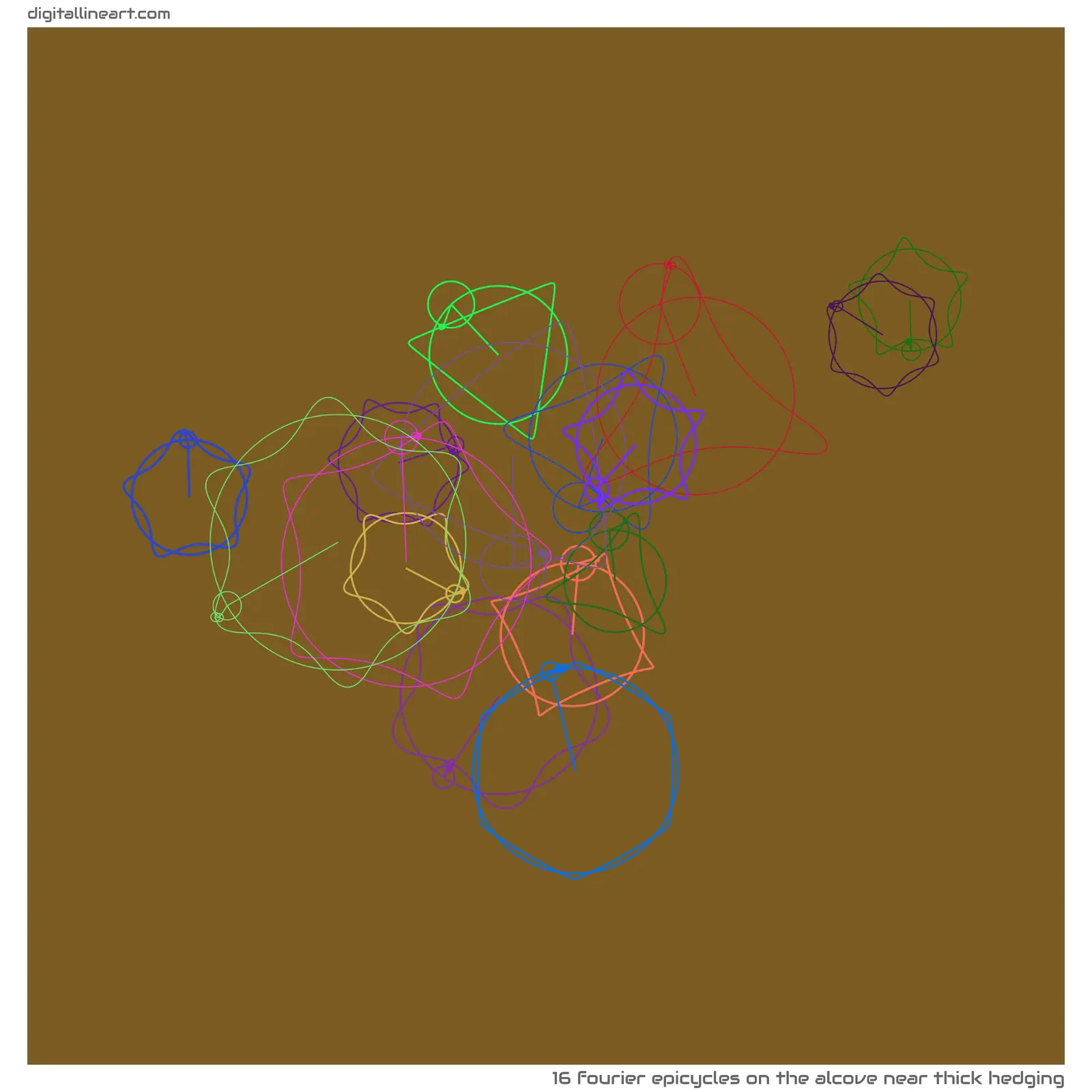 The Alcove near Thick Hedging — 16 Fourier epicycles