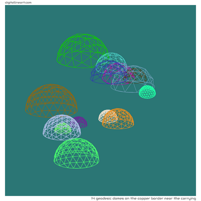 The Copper Border near the Carrying — 14 geodesic domes