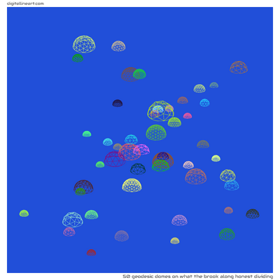 What the Brook along Honest Dividing — 50 geodesic domes
