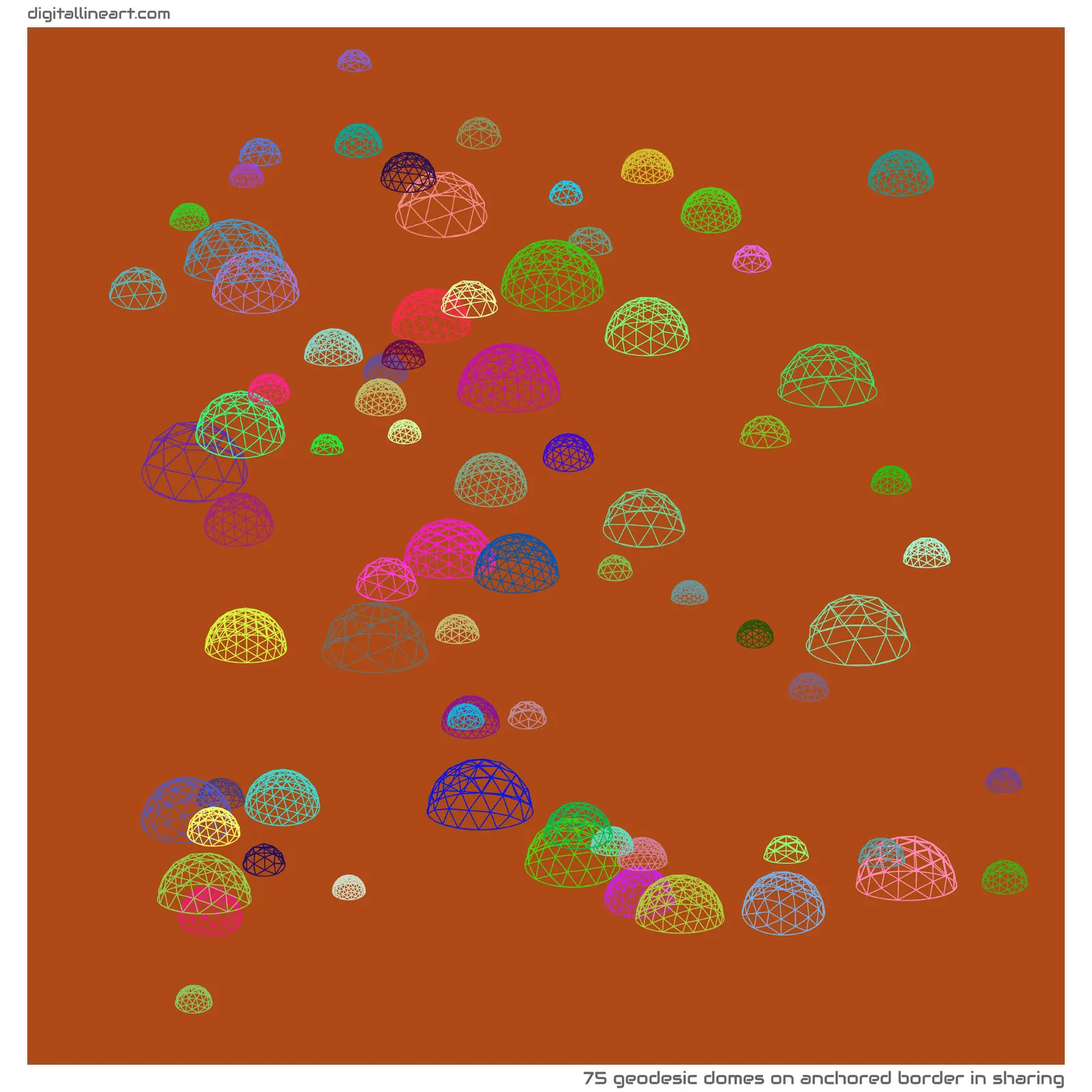 Anchored Border in Sharing — 75 geodesic domes