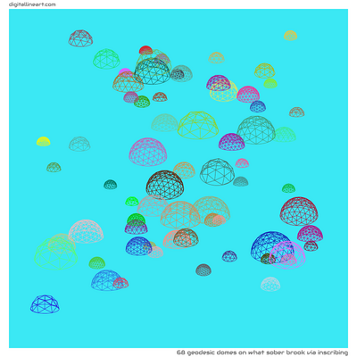 What Sober Brook via Inscribing — 68 geodesic domes