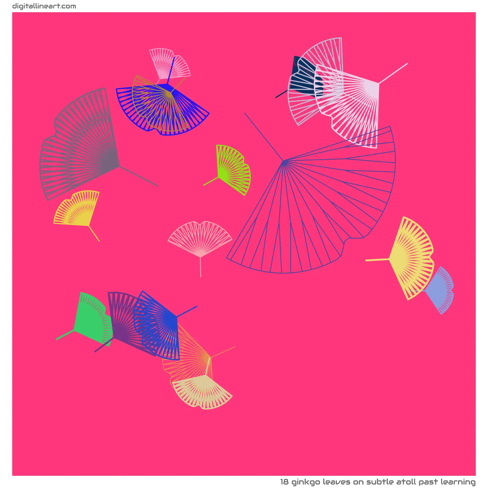 Subtle Atoll past Learning — 18 ginkgo leaves